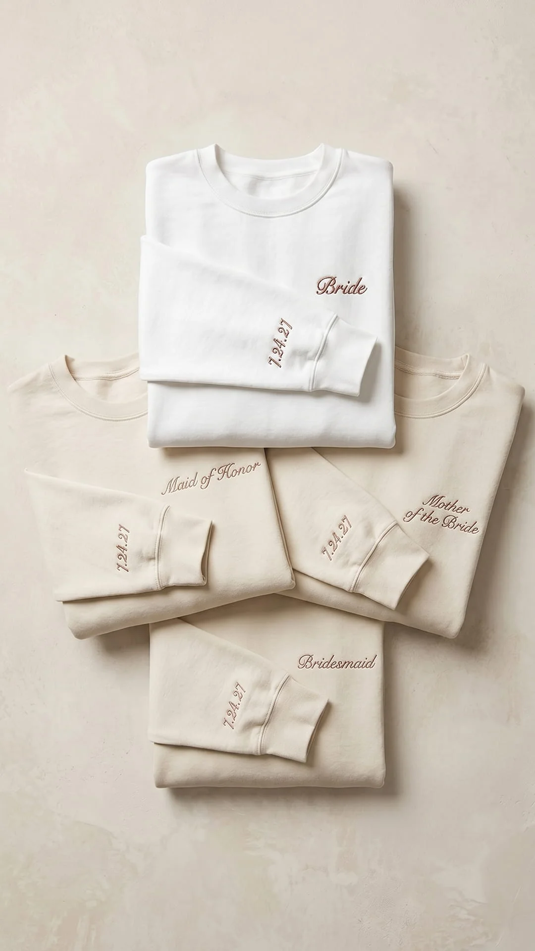 Bridal Party Script Embroidered Sweatshirt | Script Title & Sleeve Bridesmaid Gift - Image 5