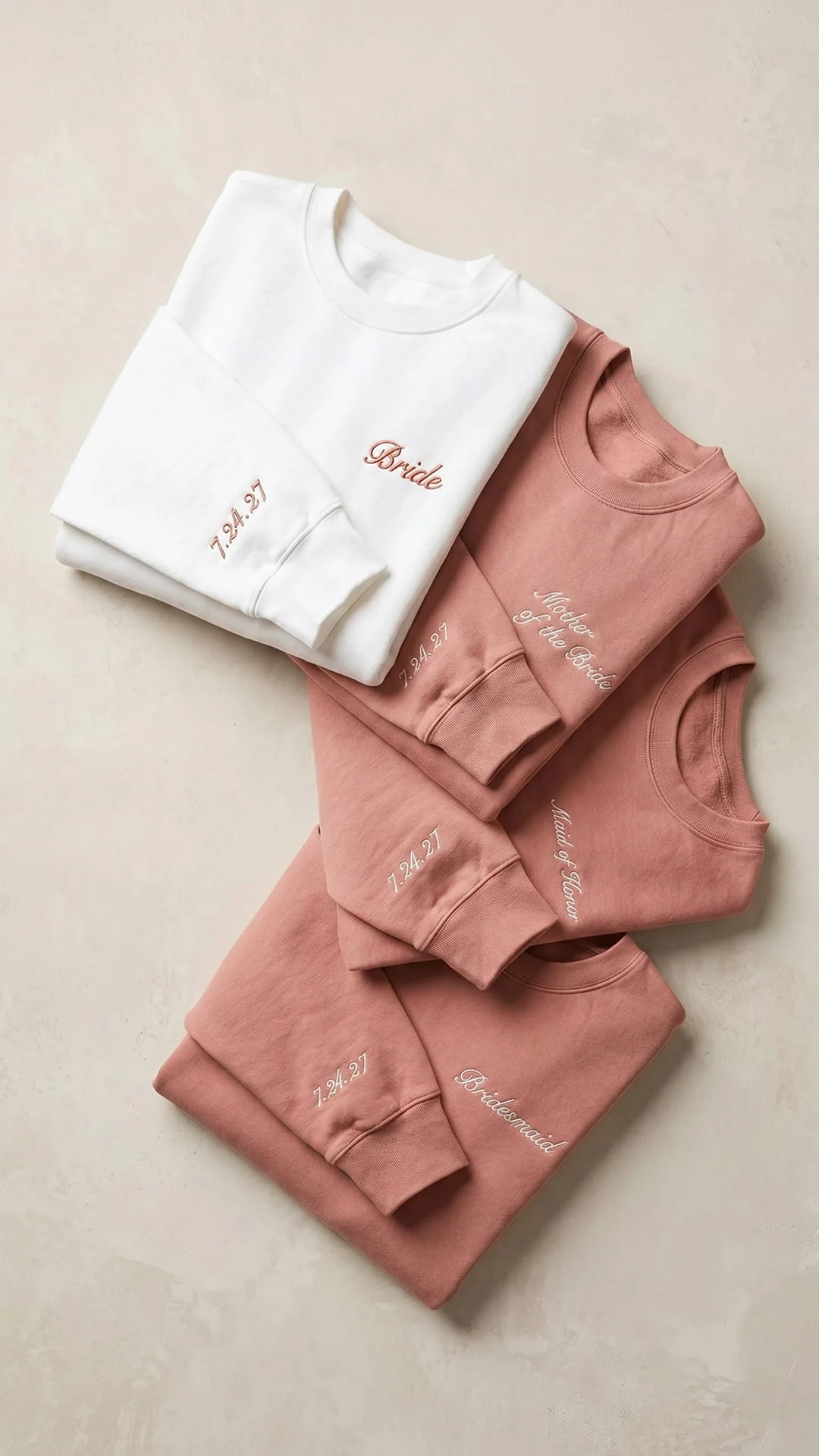 Bridal Party Script Embroidered Sweatshirt | Script Title & Sleeve Bridesmaid Gift - Image 6