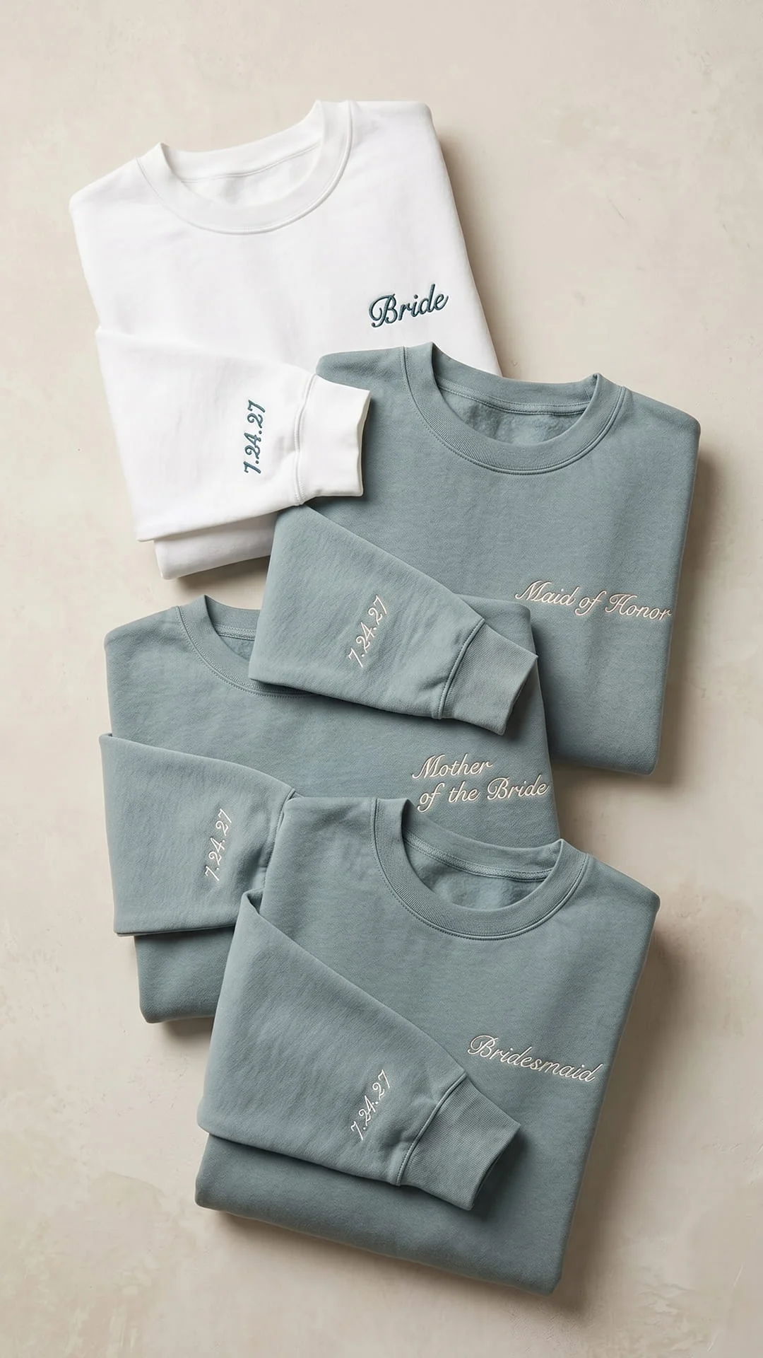 Bridal Party Script Embroidered Sweatshirt | Script Title & Sleeve Bridesmaid Gift - Image 7