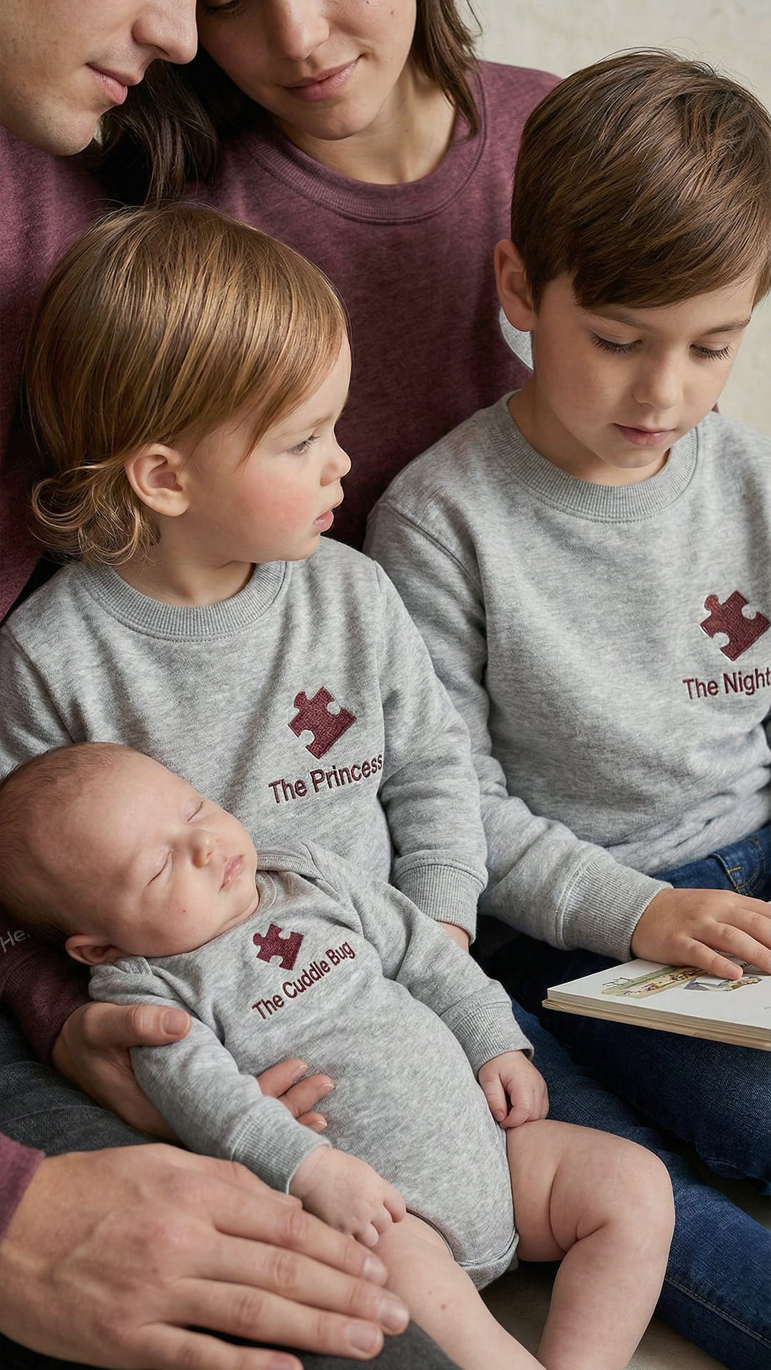 Family Puzzle Piece Embroidered Sweatshirt Bundle - Image 2