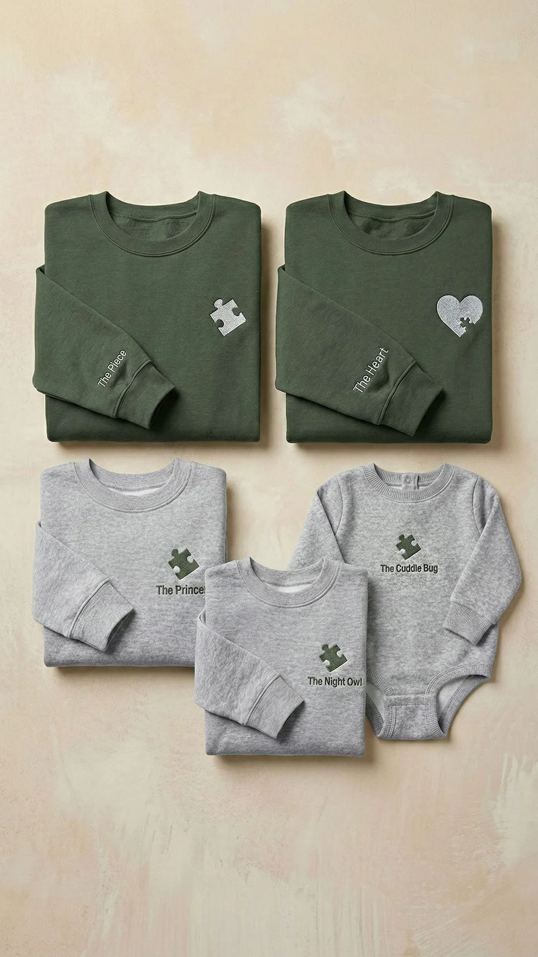 Family Puzzle Piece Embroidered Sweatshirt Bundle - Image 5