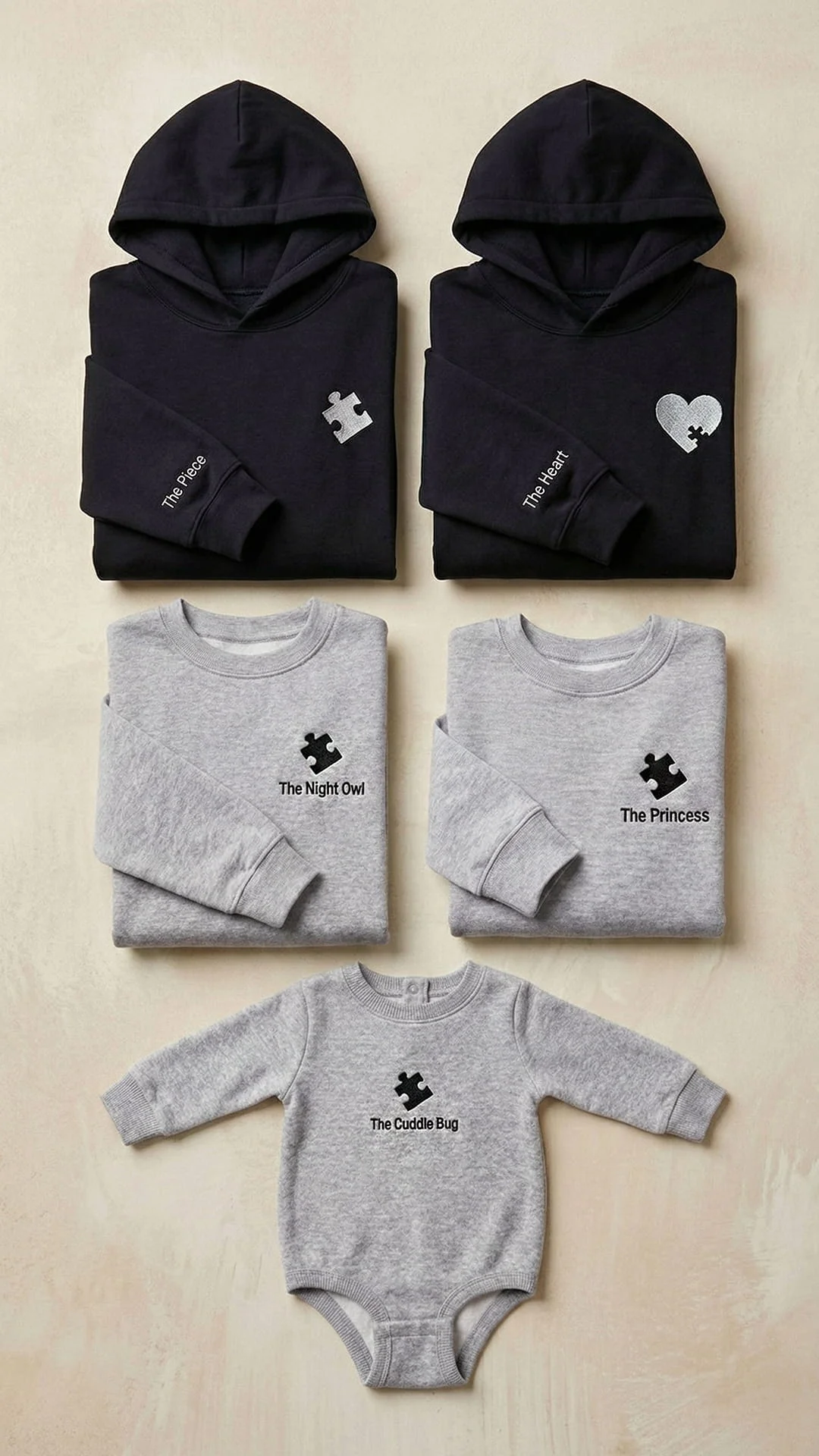 Family Puzzle Piece Embroidered Sweatshirt Bundle - Image 6