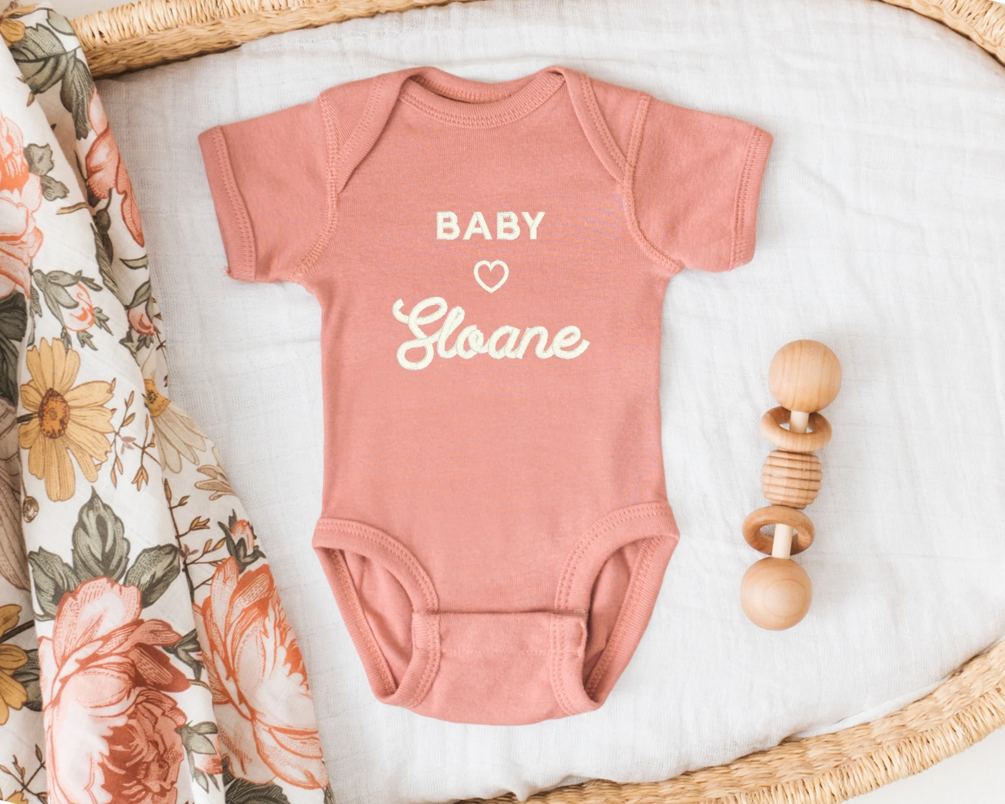 Heart Script Embroidered Bodysuit - Image 7