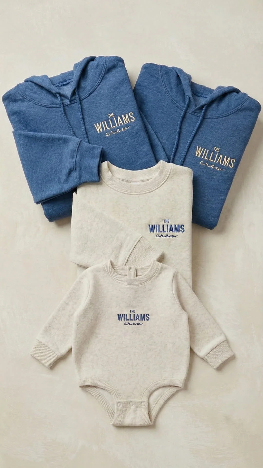 Last Name Family Matching Sweatshirts | "The Crew" Embroidered Adult Sweatshirt