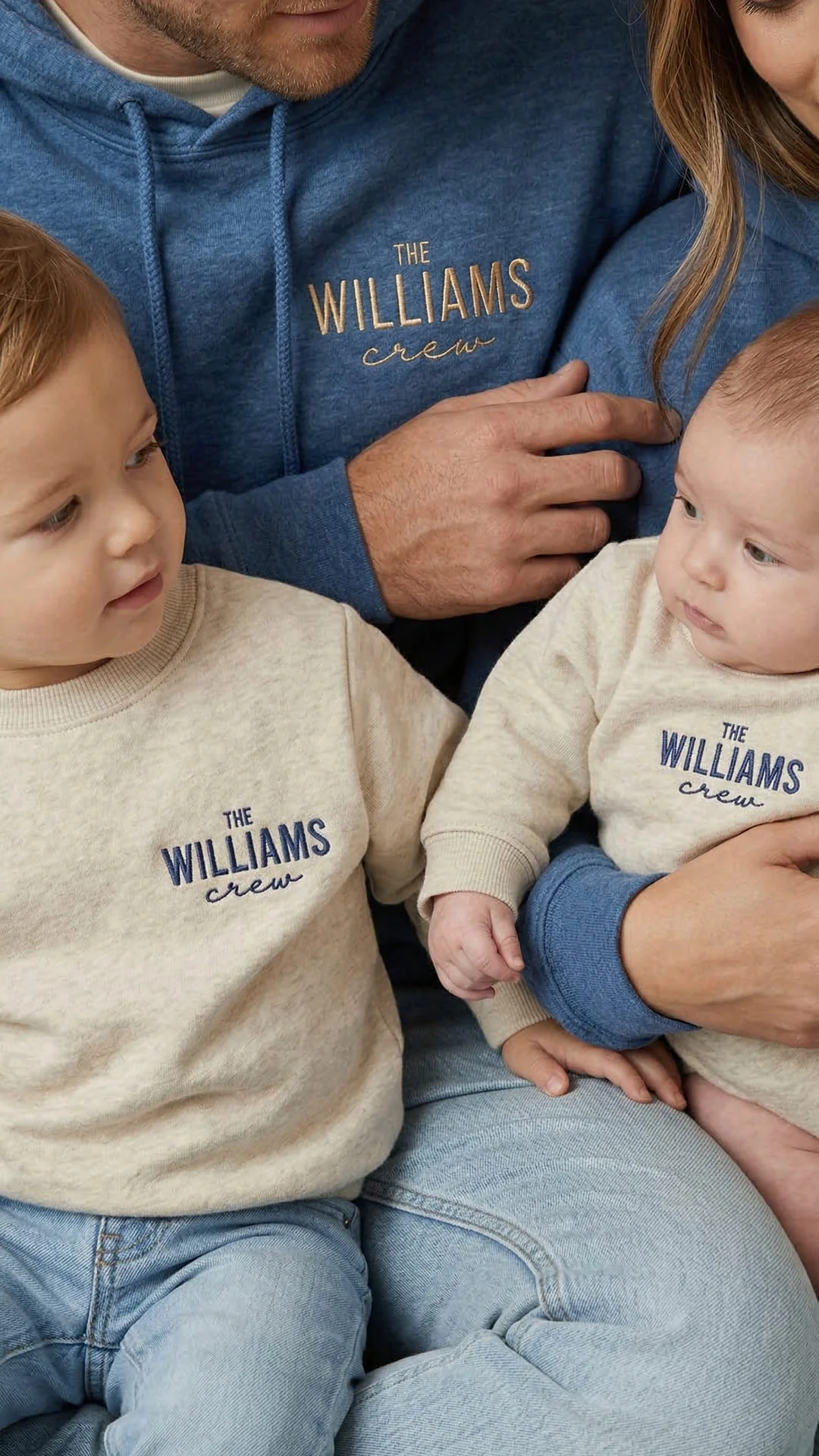 Last Name Family Matching Sweatshirts | "The Crew" Embroidered Adult Sweatshirt - Image 3