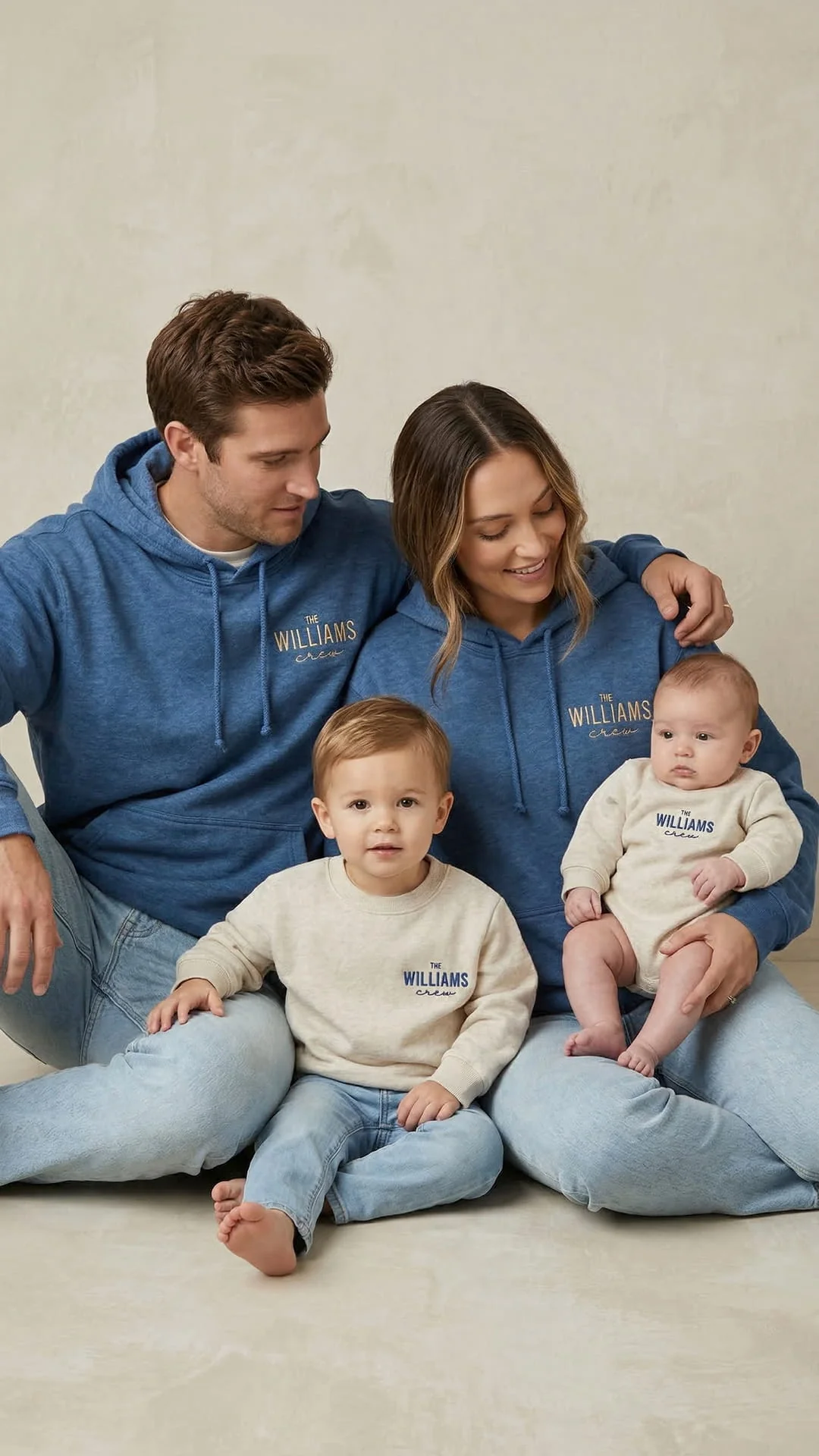 Last Name Family Matching Sweatshirts | "The Crew" Embroidered Adult Sweatshirt - Image 4