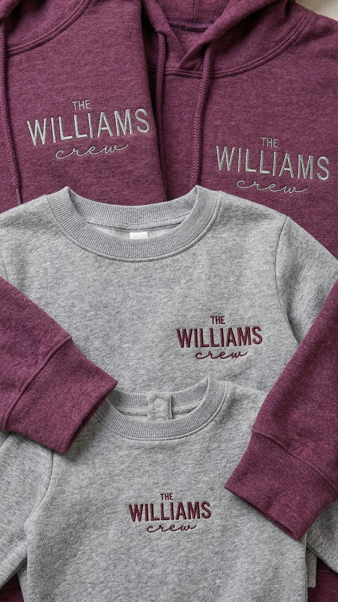 Last Name Family Matching Sweatshirts | "The Crew" Embroidered Adult Sweatshirt - Image 7