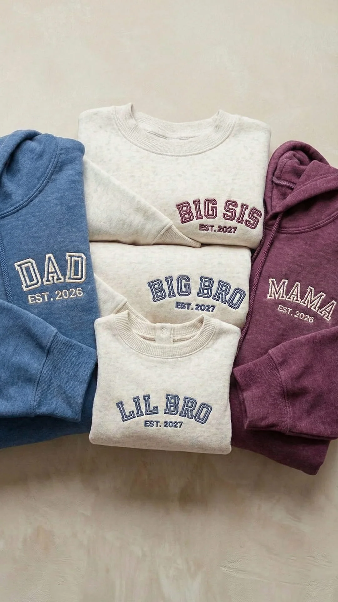 Matching Family Sweatshirts | Personalized Mama, Dad, Sibling & Baby Titles, Est. Years - Adult - Image 4