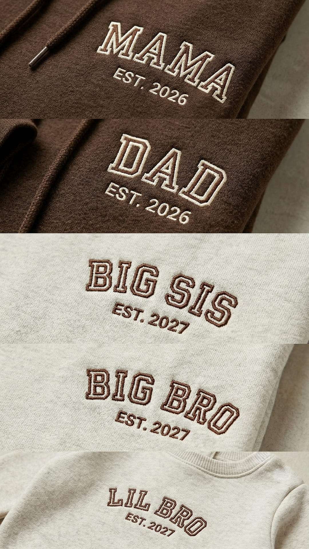 Matching Family Sweatshirts | Personalized Mama, Dad, Sibling & Baby Titles, Est. Years - Adult - Image 7