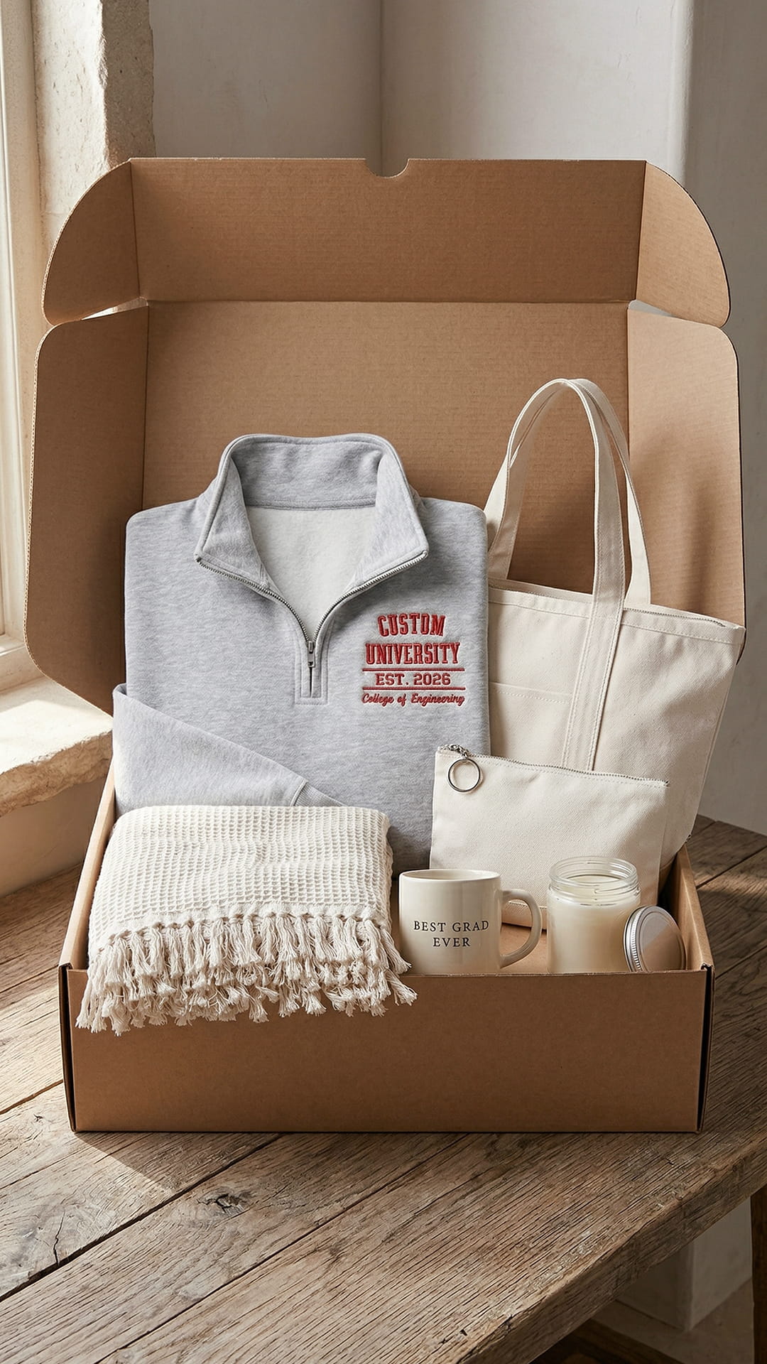 New Student & Grad Gift Box | Custom Embroidered Quarter-Zip Set - Image 14