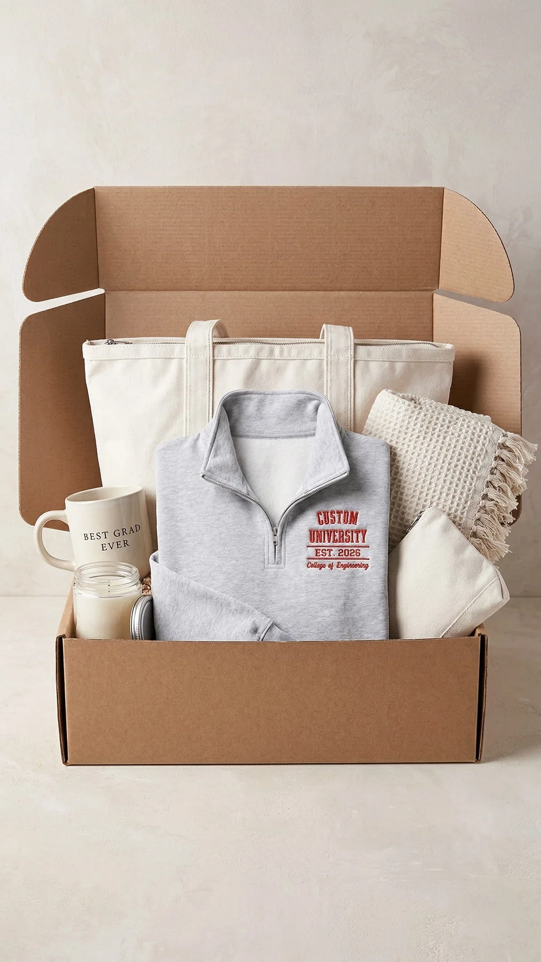 New Student & Grad Gift Box | Custom Embroidered Quarter-Zip Set - Image 4