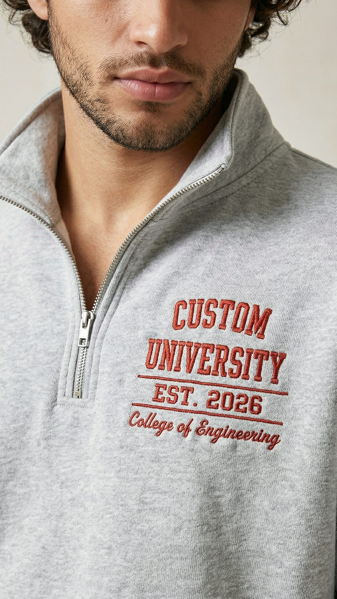 Custom University Embroidered Quarter-Zip - Image 5