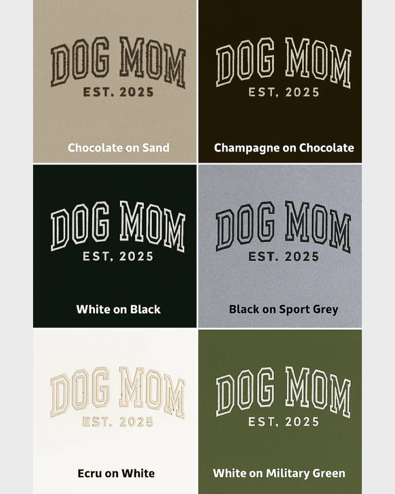 Varsity Dog Mom Embroidered Sweatshirt - Image 9